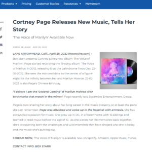 Cortney Page Releases New Music, Tells Her Story