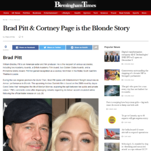 Brad Pitt & Cortney Page is the Blonde Story